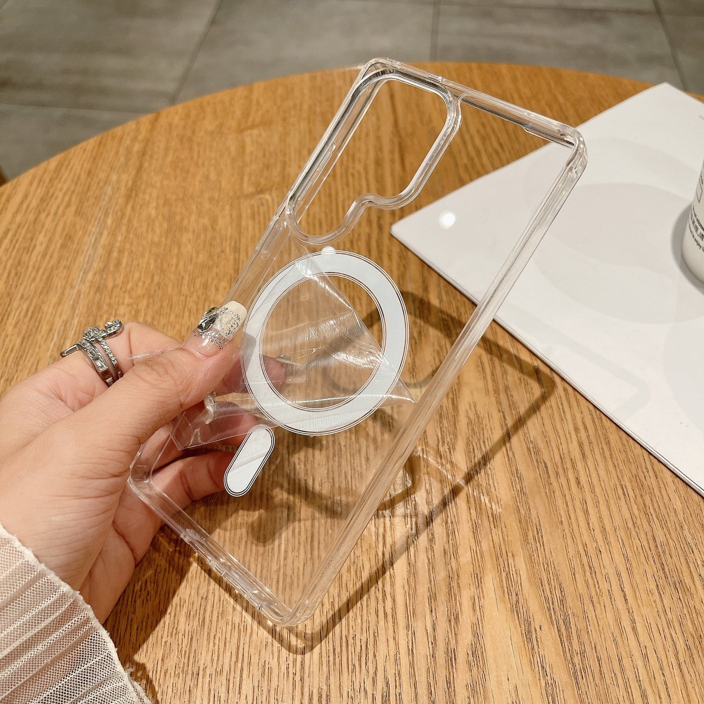Anti-finger print Transparent Magnetic Phone Case for Samsungs
