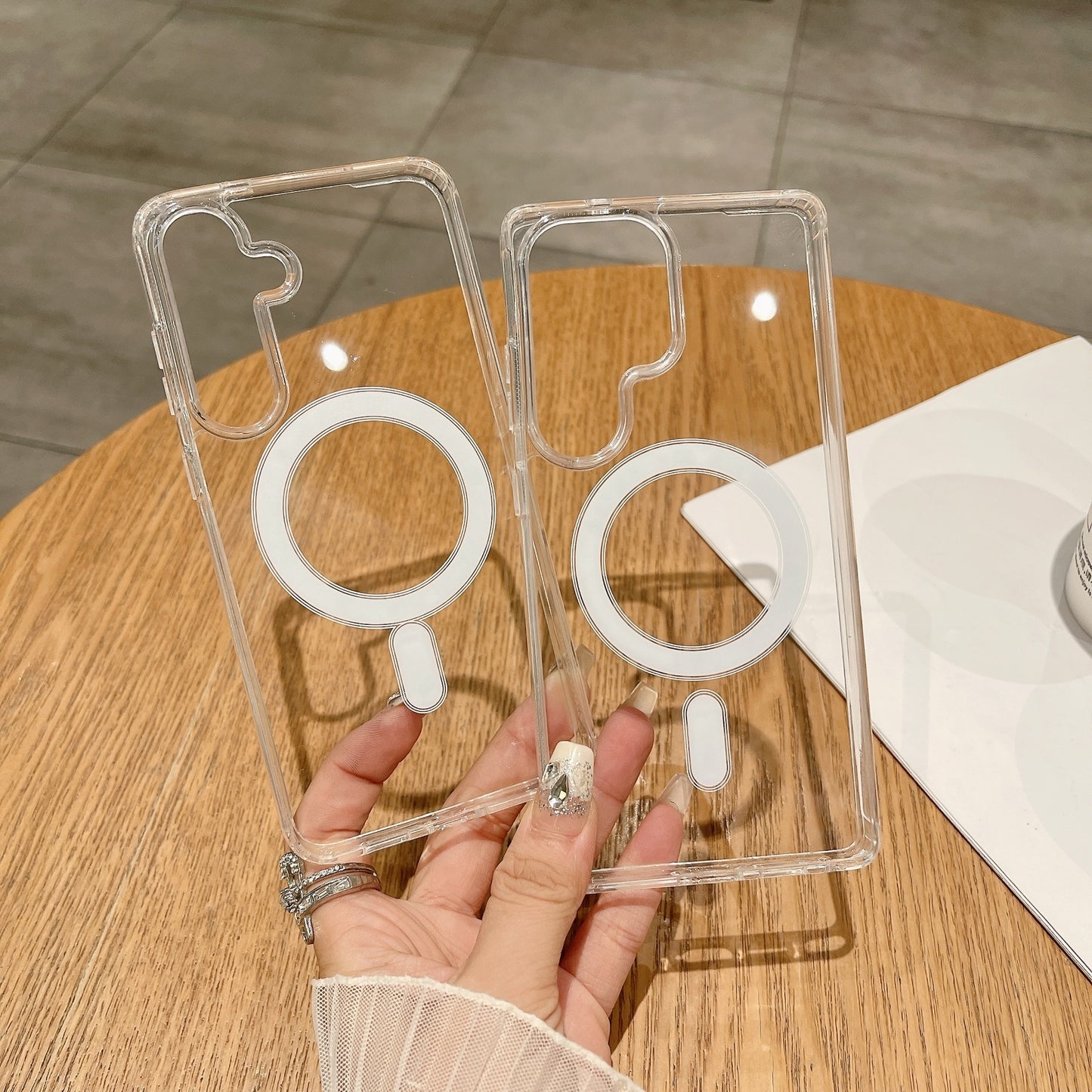Anti-finger print Transparent Magnetic Phone Case for Samsungs